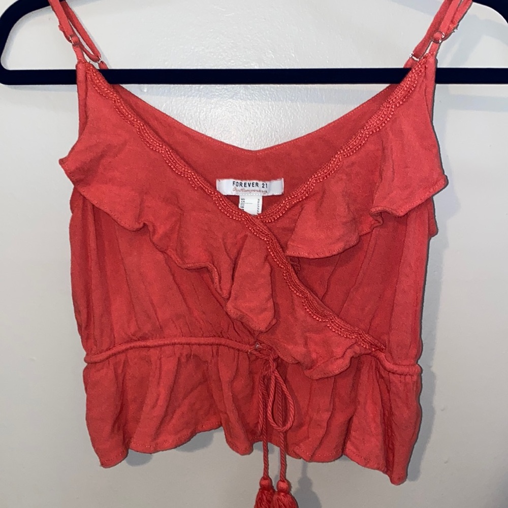 Coral cropped top from Forever 21